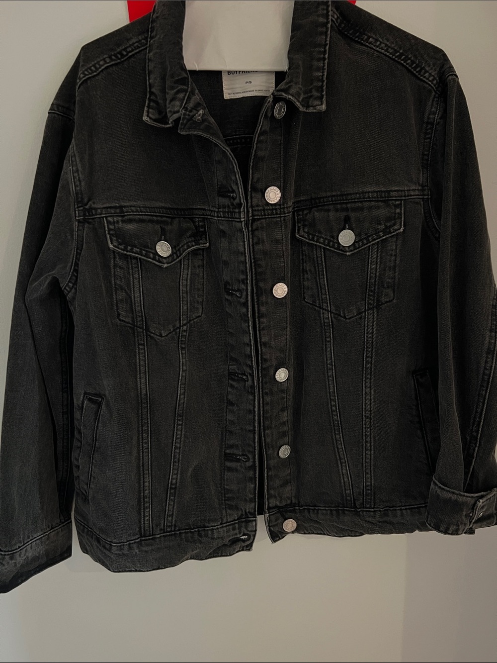 Garage Washed Black Denim Jacket in S